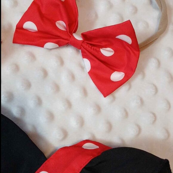 3-6m Minnie Mouse Style Bubble Suit Baby Infant Christmas Polkadot - Picture 5 of 5